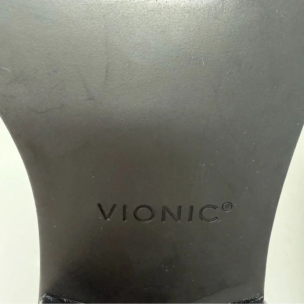 Vionic Mizelle Chain Loafer Shoes Leather Black Size 6.5